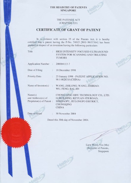 Patent (Singapore)