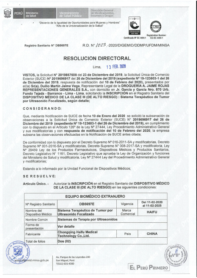 ICO TEC Certificado ISO 9001 (Peru)